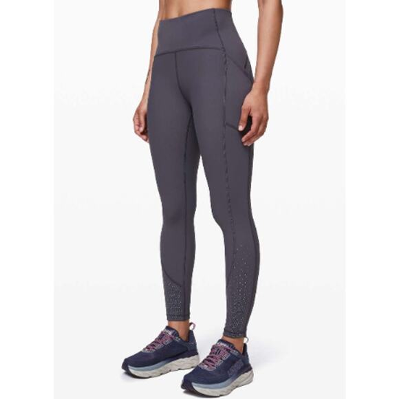 Lululemon Women's Leggings Tightest Stuff Tight Moonwalk Grey Purple 2 Running - Picture 1 of 11